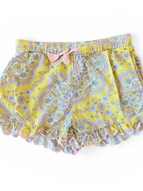 Mini Boden Yellow Floral Ruffle Shorts size 6y (fit 5)